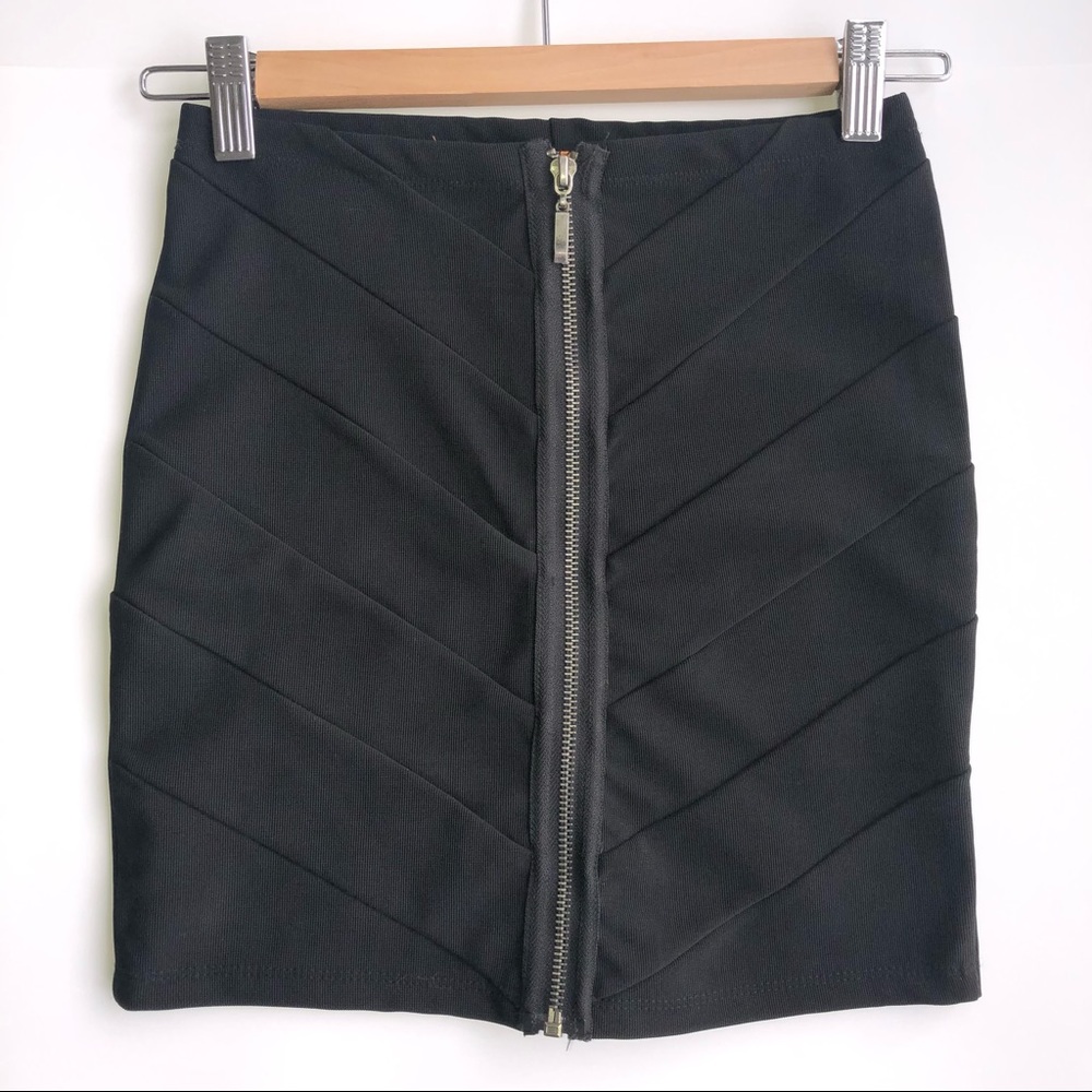 Vintage 2000s Black Bandage Mini Skirt, Size XS